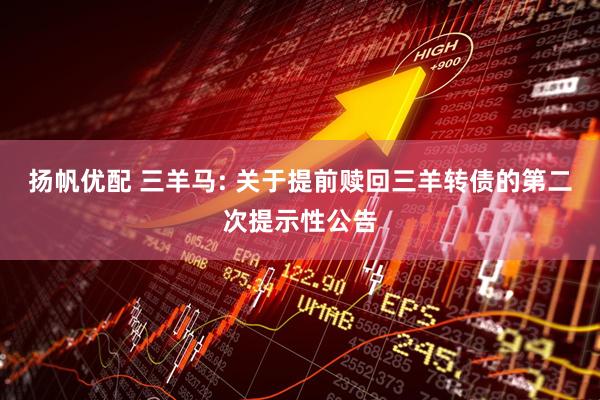 扬帆优配 三羊马: 关于提前赎回三羊转债的第二次提示性公告
